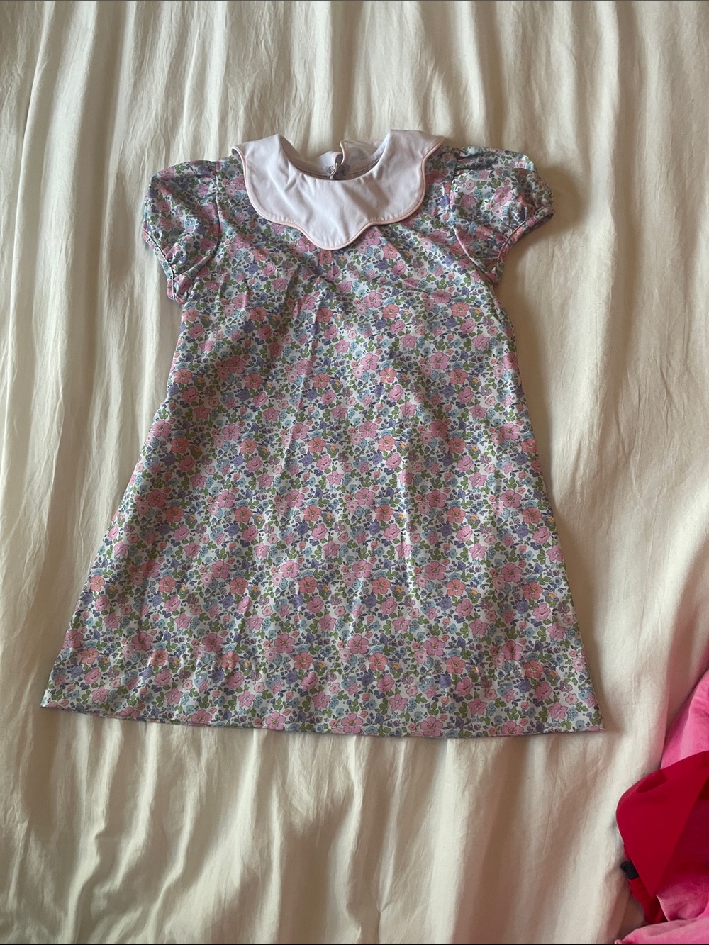Little Girls Pink Floral Collar Boutique Dress - Lullaby Set